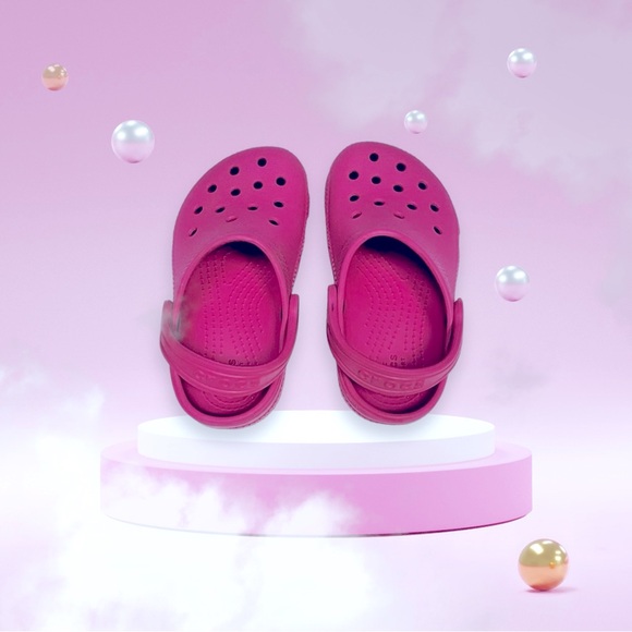 CROCS Clogs Classic Hot Pink Baby Toddler Excellent Size 6 - Picture 7 of 9
